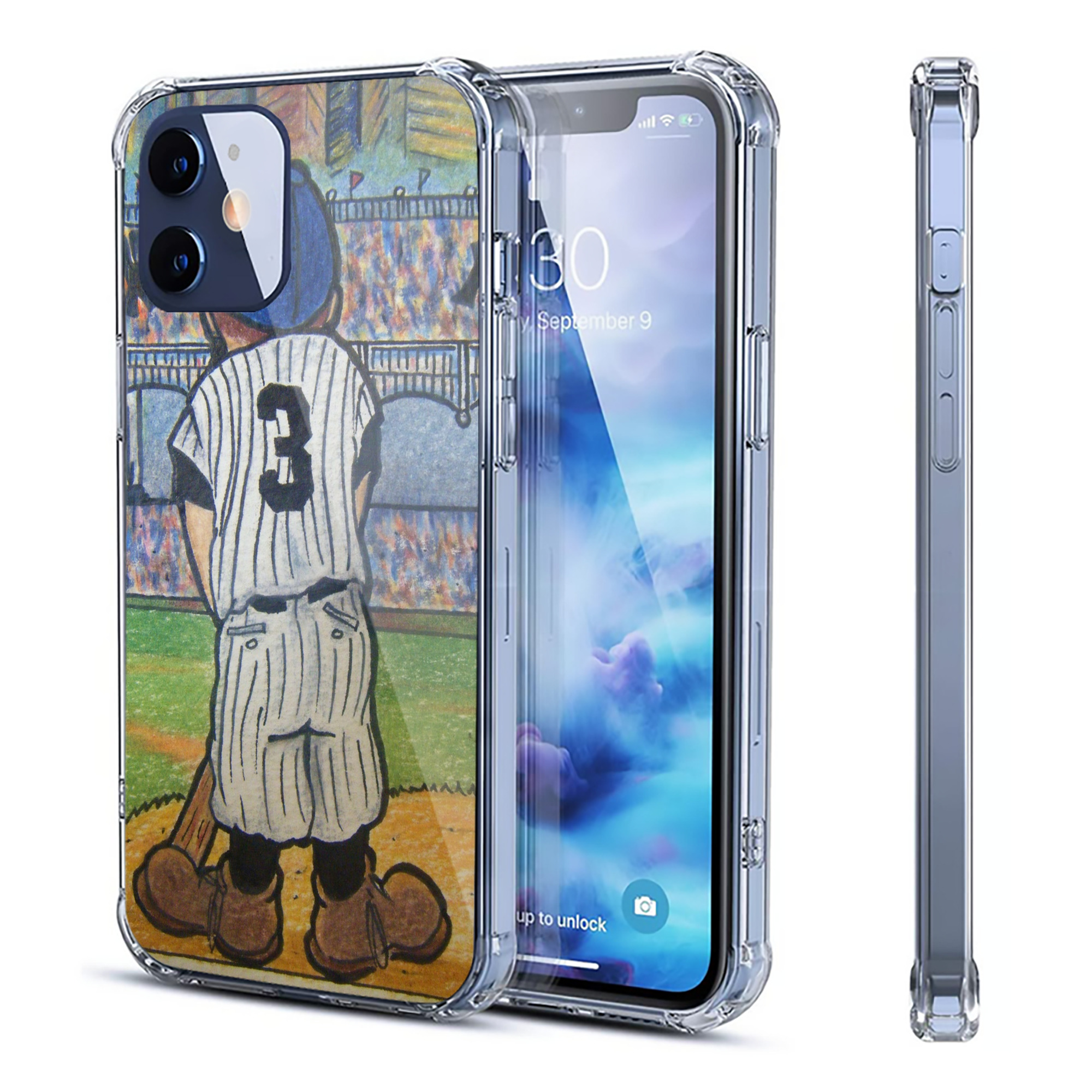 Babe Ruth 37 Clear IPhone 12 Case – Soft TPU With UV Print – Enhanced Drop Protection, Precise Fit, Anti-Fingerprint, Customizable Design, Scratch-Resistant, Yellow-Resistant
